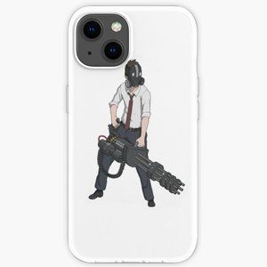 Badass Hitman With Gatling Gun iPhone Case